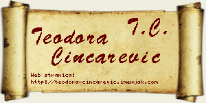 Teodora Cincarević vizit kartica